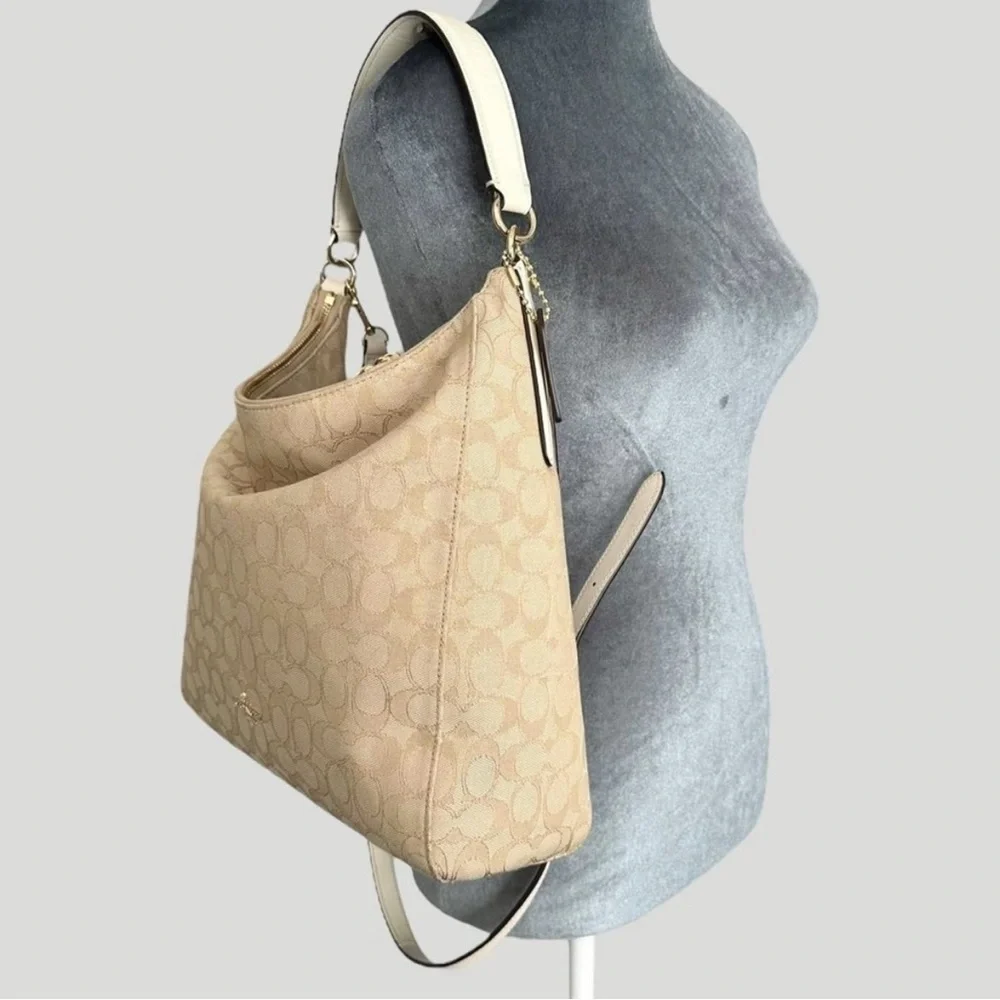 Coach Slouchy Hobo Signature Celeste Monogram Shoulder Convertible Crossbody Bag